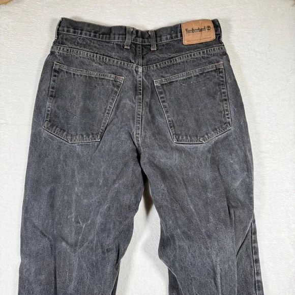 Timberland Mens Jeans Dark Wash Denim Straight Leg Size 36x32 - Picture 10 of 11